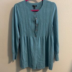 Apt. 9 Women's Blue Button-Up Top